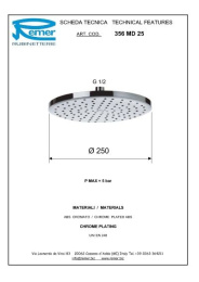 Фото Remer 356MD25X Душевая головка с шарнирным соединением 25см