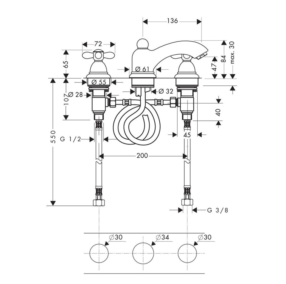 Фото Axor Carlton 17133000 Смеситель для раковины (хром)