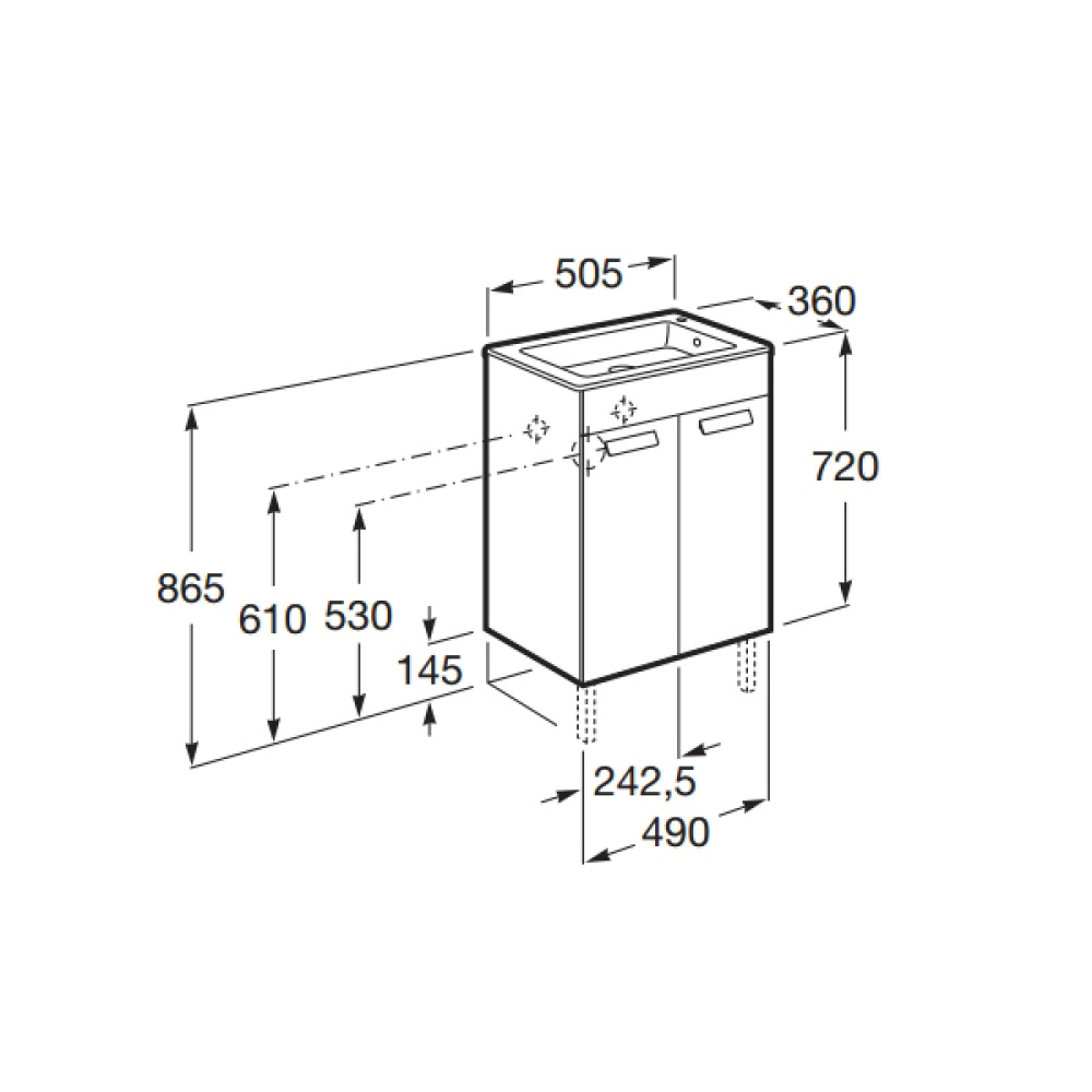 Фото Тумба под раковину Roca Debba (ZRU9302709) Венге