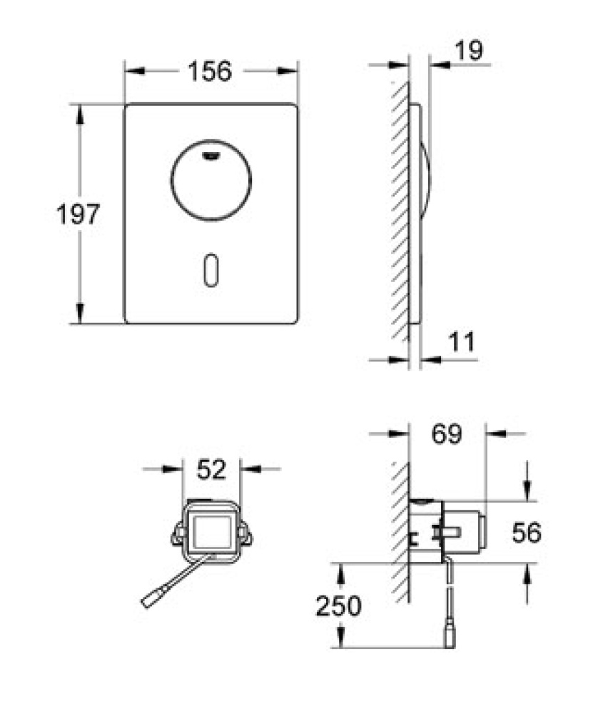 Фото Кнопка смыва Grohe Tectron Skate (37419000)