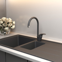 Фото Смеситель для кухни Paini Sicily 6344570PNLMKM черный