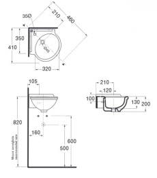 Фото Раковина Azzurra Jubilaeum JUB35/AN bi*1 угловая