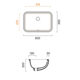 Раковина 50 см Catalano Italy (0727500001) белый глянцевый