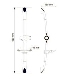 Фото Держатель для душа WasserKRAFT А006 с мыльницей, хром