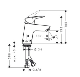Смеситель для раковины Hansgrohe Logis 71071670 (чёрный матовый)