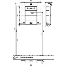 Зеркальный шкаф A30080N9 VILLEROY&BOCH SENTIQUE, 800x750x135 244 мм