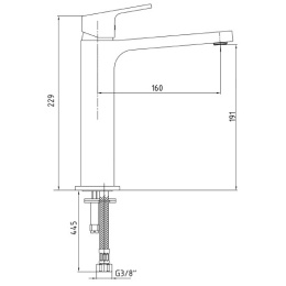 Смеситель для раковины E.C.A. Tiera 102188003EX