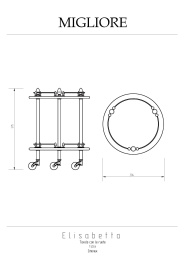 Migliore Elisabetta 17015 Столик на колёсиках H57xD40 см, стекло бронза