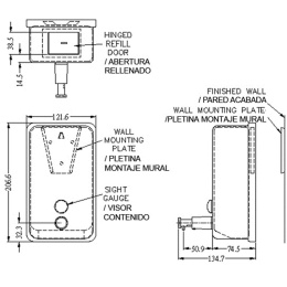 Диспенсер для жидкого мыла Nofer Inox 03041.S Матовая нержавеющая сталь