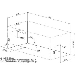 Акриловая ванна 150x70 Aquanet (00239385), прямоугольная