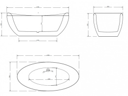 Акриловая ванна 170x80 Abber (AB9236), овальная