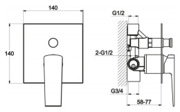 Фото Смеситель для душа BelBagno Arlie ARL-BASM-CRM