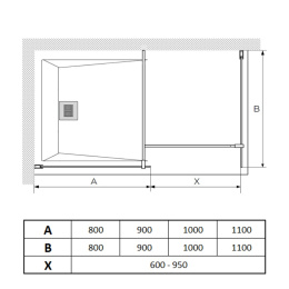 Фото Душевая перегородка 100x195 Paini PAINI-WalkIN100F