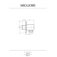 Migliore  20160 Штуцер душевой, 1/2"x1/2", хром