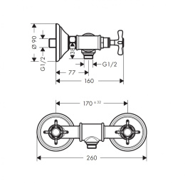 Фото Axor Montreux 16560820 Смеситель для душа (Шлифованный никель)
