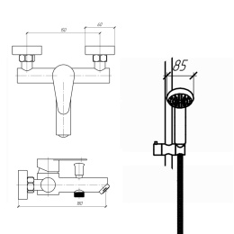 Фото Смеситель для ванны Paini Verona 99PW105 сатин