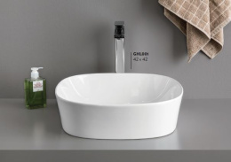 Раковина накладная 42 см ArtCeram Ghost (GHL001 14 00) красный