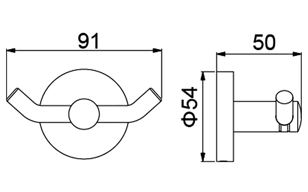 Фото Крючок двойной Timo Saona 13012/20 золото шлифованное