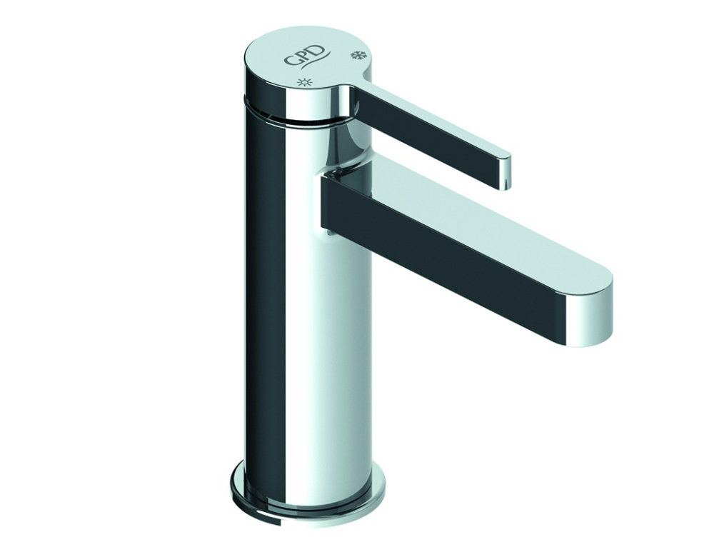 Фото Смеситель GPD Gildo MLB165, для раковины, без донного клапана, хром